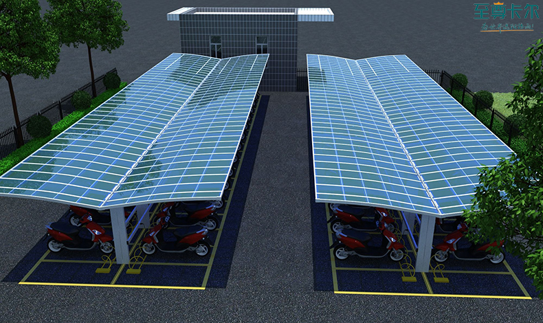 北京充電車棚圖片？安裝電動(dòng)車車棚？