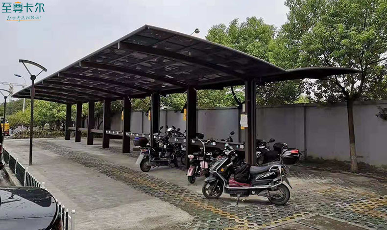 電動(dòng)車充電車棚？充電自行車陽光棚圖片大全？