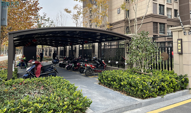 小區(qū)車棚圖片？制作電動(dòng)車棚？
