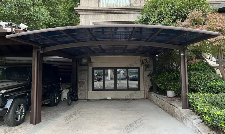 做車棚的廠家？別墅室外停車棚效果圖？
