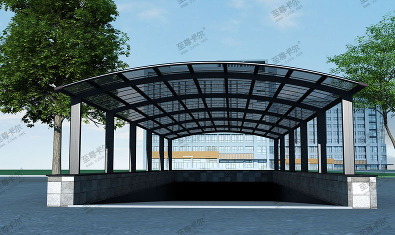 至尊卡爾地下車庫出口雨棚設計圖紙大全？美觀又耐用！